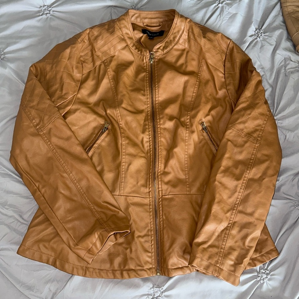 NEW LOOK LEATHER JACKET!!! NICE COLOR!!!